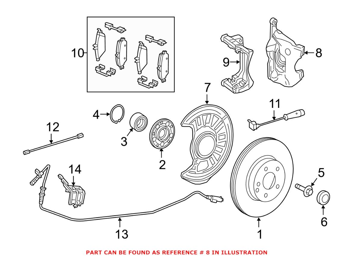 Mercedes Disc Brake Caliper - Front Driver Left 0004216981